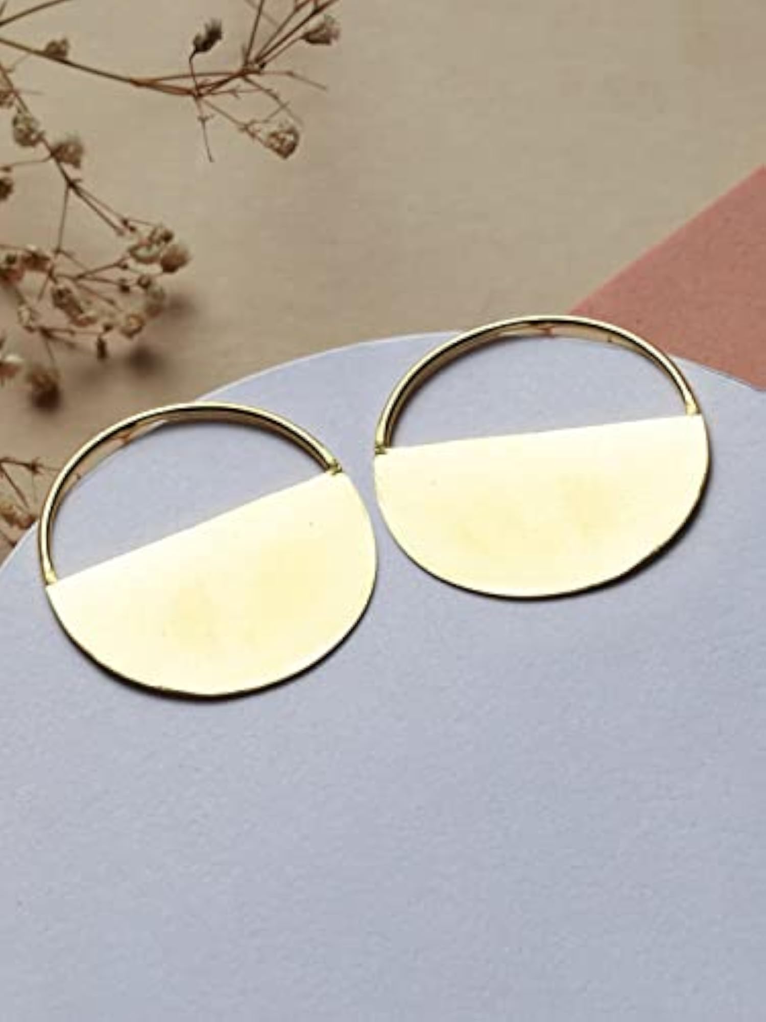 Women's Minimal Round Solid Plated Earrings